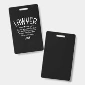 Funny Lawyer Definition Ausweis (Vorder- & Rückseite)