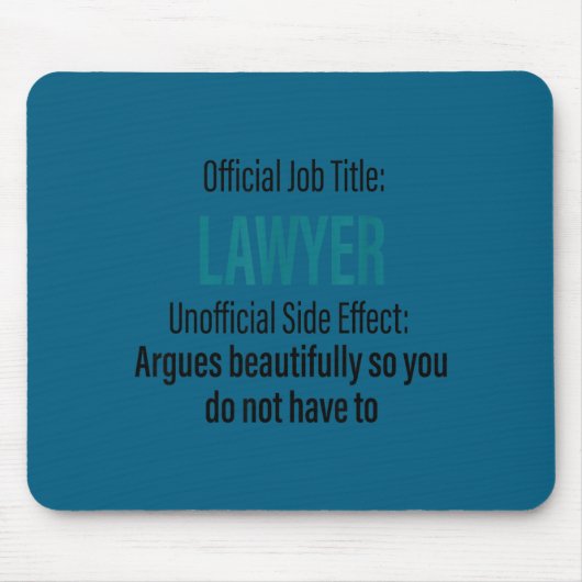 Funny lawyer definition quote attorney student mousepad (Vorne)