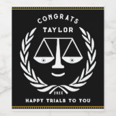 Funny Lawyer Grad Weinetikett (Einzelnes Label)