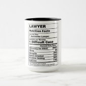 Funny Lawyer Nutrition Fakten Tasse (Zentrum)