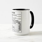 Funny Lawyer Nutrition Fakten Tasse (VorderseiteRechts)