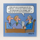 Funny Lawyer Reading will zu Heirs Cartoon Puzzle (Vertikal)