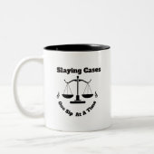 Funny Lawyer Slaying Hüllen Zweifarbige Tasse (Links)