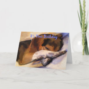 Funny Lazy Beagle Geburtstagskarte Karte