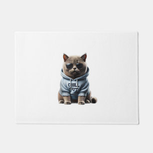 Funny Lazy British Shorthair Cat Chillin Relaxen Fußmatte
