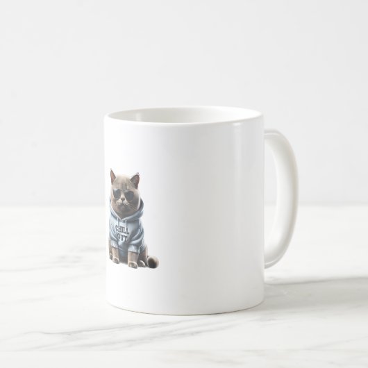 Funny Lazy British Shorthair Cat Chillin Relaxen Kaffeetasse (VorderseiteRechts)