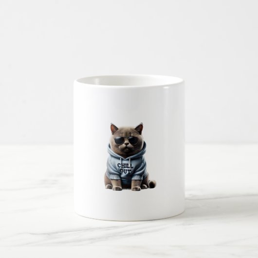 Funny Lazy British Shorthair Cat Chillin Relaxen Kaffeetasse (Mittel)