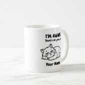 Funny Lazy Cat Coffee Mug | Custom I’m Awake Kaffeetasse (VorderseiteRechts)
