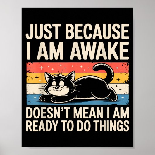 Funny Lazy Cat Meme Weird Stuff Lover Men Women Bo Poster (Vorne)