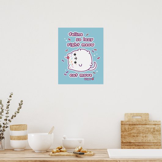 Funny Lazy Cat Pun Poster (Küche)