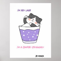 Funny Lazy Cat Sarcastic Spaß Meme Custom Text