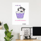 Funny Lazy Cat Sarcastic Spaß Meme Custom Text Poster (Heimbüro)