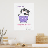 Funny Lazy Cat Sarcastic Spaß Meme Custom Text Poster (Küche)