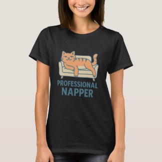 Funny Lazy Cat T-Shirt – Professional Napper Carto