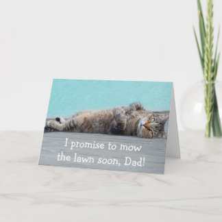 Funny Lazy Cat Zum Vater Geburtstag Karte