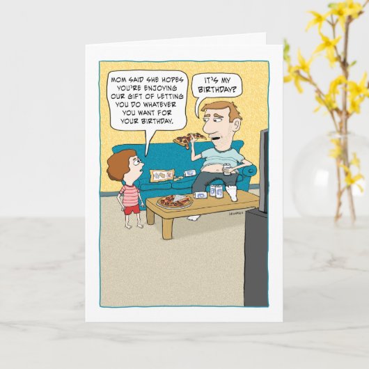 Funny Lazy Couch Potatoy Geburtstag Karte (Gelbe Blume)