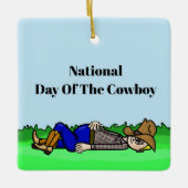 Funny Lazy Day The Cowboy Ornament (Vorderseite)