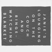 Funny Lazy Days Binge Watching Gray Individuelle N Fleecedecke (Vorderseite (Horizontal))