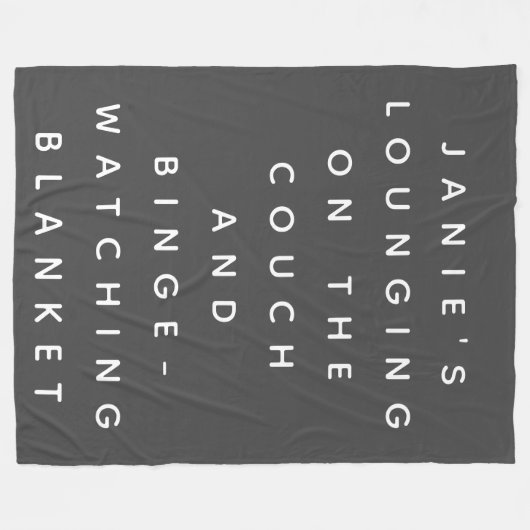 Funny Lazy Days Binge Watching Gray Individuelle N Fleecedecke (Vorderseite (Horizontal))