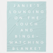 Funny Lazy Days Binge Watching Quote Personalisier Fleecedecke (Vorderseite)