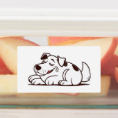 Funny Lazy Dog Design Etiketten (Befestigt)