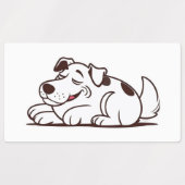 Funny Lazy Dog Design Etiketten (Design 1)