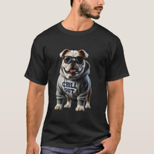 Funny Lazy English Bulldog Dog Chillin Hunde Chill T-Shirt