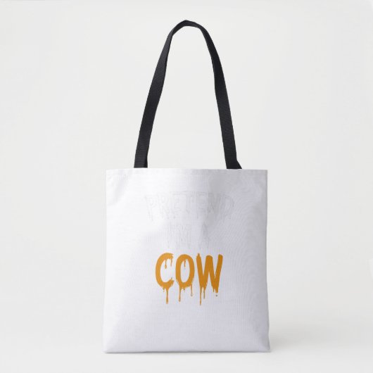 Funny Lazy Halloween Costume Pretend I'm A Cow. Pe Tasche (Vorderseite)