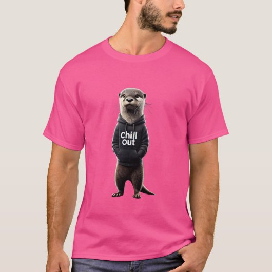Funny Lazy Otter Chillin Relaxen Chill Out Tier T-Shirt (Vorderseite)