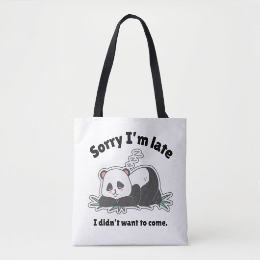 Funny Lazy Panda Design Tasche (Vorderseite)
