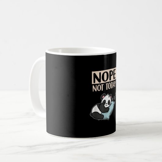 Funny Lazy Panda Geschenk Nope nicht heute Panda Kaffeetasse (Vorderseite Links)