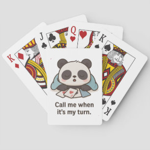 Funny Lazy Panda - "Ruf mich an, wenn ich an der R Spielkarten