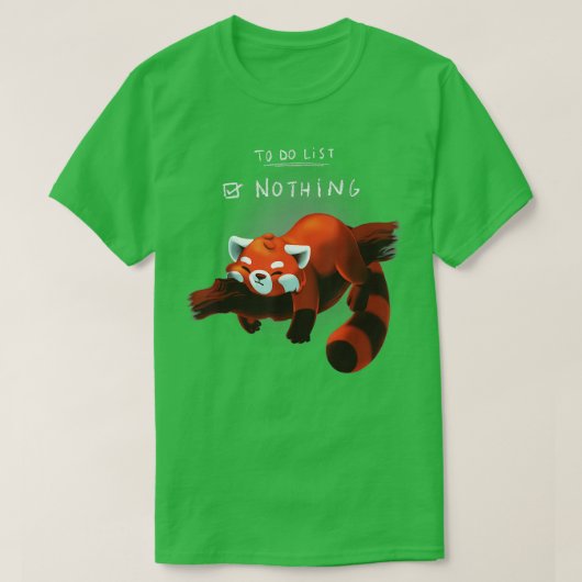 Funny Lazy Red Panda To do list T-Shirt (Design vorne)