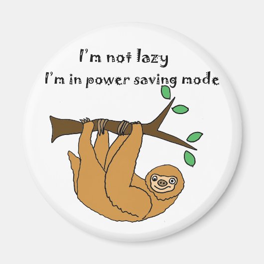 Funny Lazy Sloth Cartoon Magnet (Vorne)