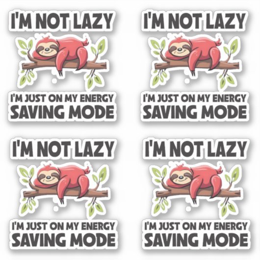 Funny Lazy Sloth Energy Rettend Mode-Aufkleber Aufkleber (Vorderseite)