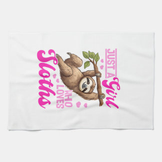 Funny Lazy Sloth Just a Girl Who Loves Sloths T-Sh Geschirrtuch