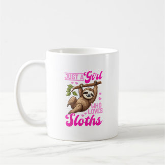Funny Lazy Sloth Just a Girl Who Loves Sloths T-Sh Kaffeetasse