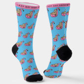 Funny Lazy Sloth Pattern Pink & Blue Socken (Gewinkelt)