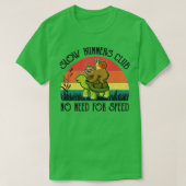 Funny Lazy Sloth Snail Riding Turtle Slow Runners T-Shirt (Design vorne)
