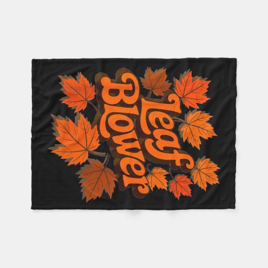 Funny Leaf Blower Fall Autumn Costume Matching Out Fleecedecke (Vorderseite (Horizontal))