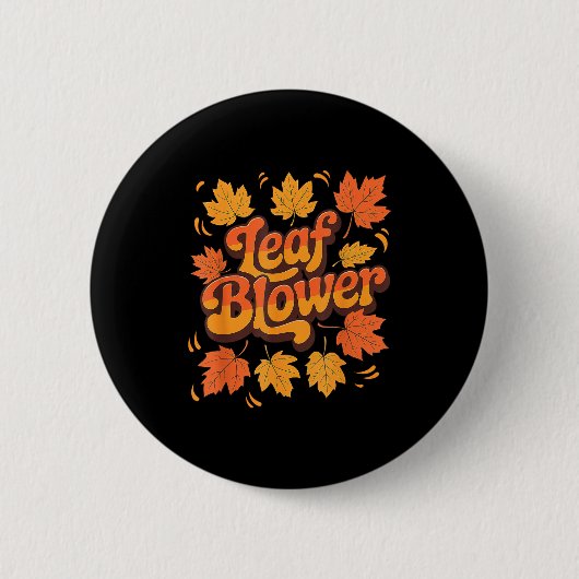 Funny Leaf Blower Fall Costume Couple Halloween Ma Button (Vorderseite)