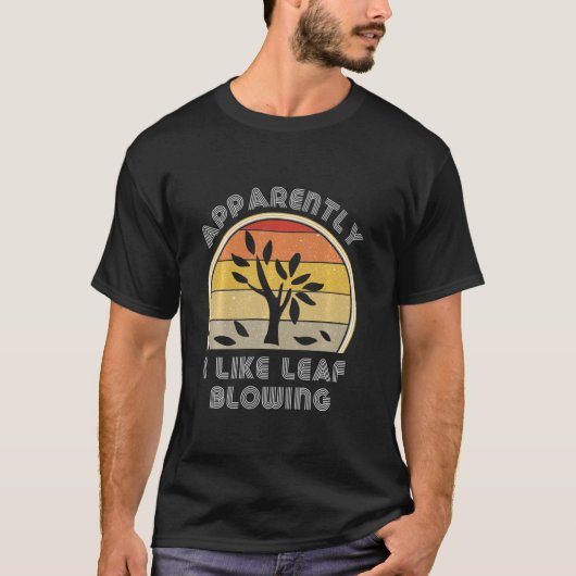 Funny Leaf Blower Retro Rasenpflegearbeit T-Shirt (Vorderseite)