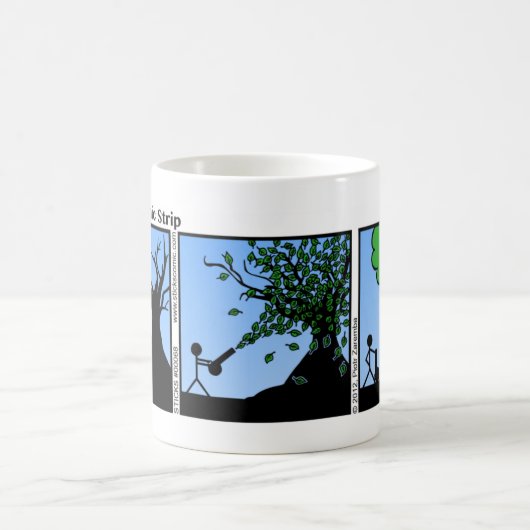 Funny Leaf Blower Stickman Tasse - 068 (Mittel)