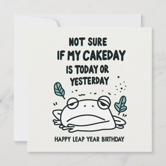 Funny Leap Year Birthday Frosch Feiertagskarte (Vorderseite)