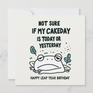 Funny Leap Year Birthday Frosch Feiertagskarte