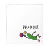 Funny Leaping Pickle Playing Pickleball Notizblock (Vorderseite)