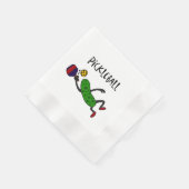 Funny Leaping Pickleball Pickle Cartoon Serviette (Ecke)
