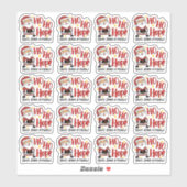 Funny Leave a Review Cute Santa Christmas Business Aufkleber (Blatt)