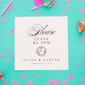 Funny Leave By 9pm Wedding Cocktail Serviette