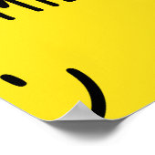 Funny lebendig gelb minimalistisches Lächeln motiv Poster (Ecke)